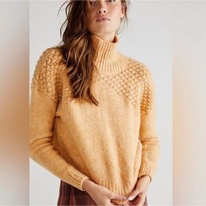 Free People Cowl Neck Sweater in Mustard Yellow